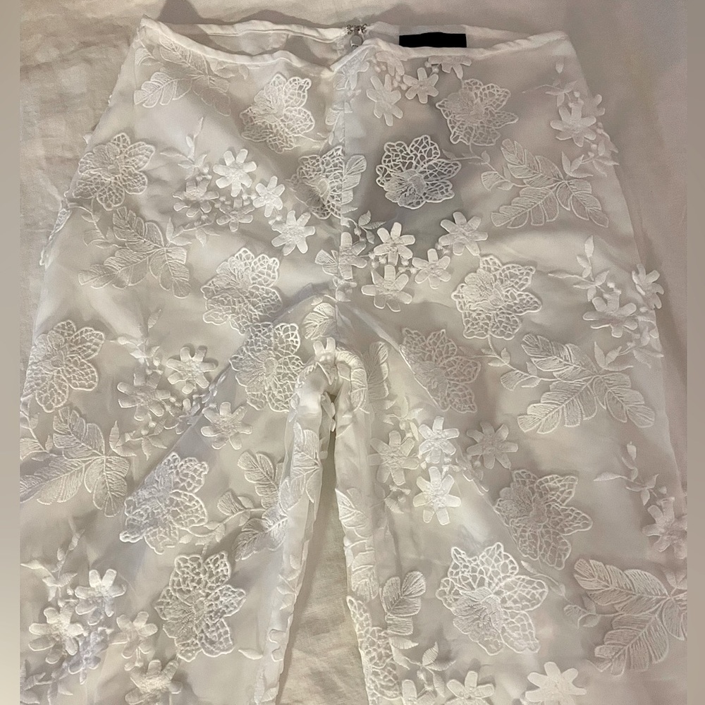 NWT Cynthia Rowley white lace pants